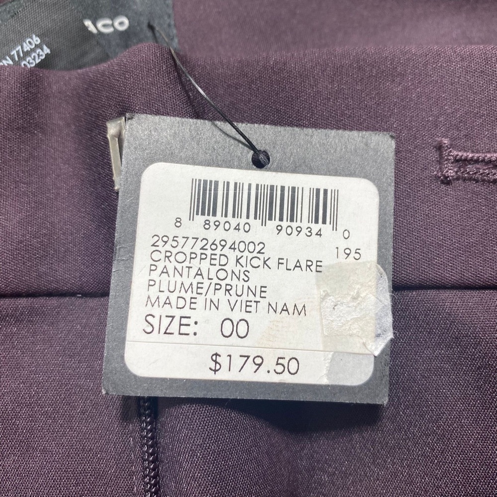 Club Monaco Women Cropped Kick Flare Size 00 Plum - Picture 8 of 13
